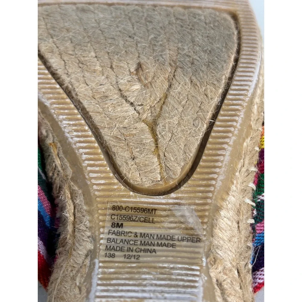 Cliffs by White Mountain Womens 8M Multi Color Striped Espadrille‎ Wedge Sandals